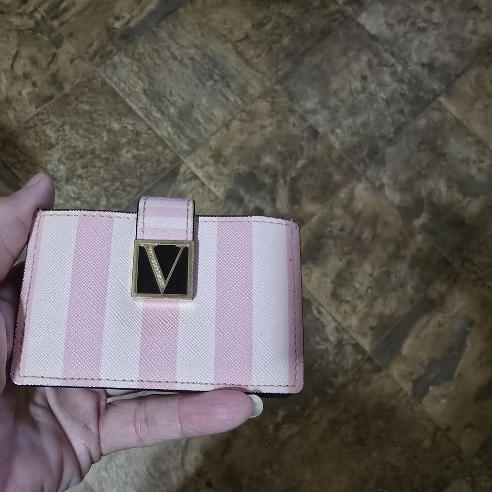 Victoria's Secret Pink and Cream Striped Wallet